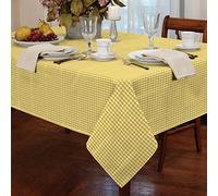 Classic Home Store Alan Symonds 12401774 - Tovaglia a quadretti, rotonda, 152,4 cm, colore: Giallo