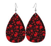 Classic Horror Blood Splatter Black Red Orecchini A Goccia In Finta Pell Moda Orecchini Da Donna In Finta Pelle Innovativi Ciondolo A Goccia Per Balli Matrimoni Feste