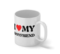 Classic I Heart My Boyfriend Mug - Funny Girlfriend Novelty Tea Cup - Valentines Day Relationship Gift Bianco tazza di caffè Mug