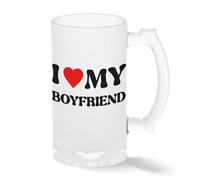 Classic I Heart My Boyfriend Mug - Funny Girlfriend Novelty Tea Cup - Valentines Day Relationship Gift Trasparente tazza di birra Stein 0.5L