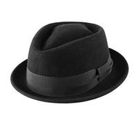 Classic Italy - Cappello Pork Pie Feltro Classic Diamond Porkpie - Size 56 cm - Noir