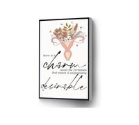 Classic Literary Quote Canvas, There is a Charm About the Forbidden Wall Art for Study(Framed,12x18inch(30x45cm))