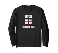 Classic Luton Born And Bred England Flag Uomini Donne Bambini Maglia a Manica