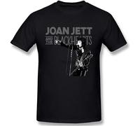 Classic Men's T-Shirt Joan-Jett And Black-Hearts Fashion Stretch Round Neck Short Sleeve Black S