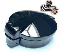 Classic Mini Petrol Fuel Filler Cap Cover Cromata Aletta Azione Monza Stile Nero