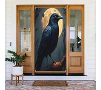 Classic Modern Crow Print No.76 - Coperture decorative per porte, striscioni per interni ed esterni, primavera, estate, autunno, inverno, Halloween, Natale, decorazioni per la casa