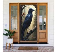 Classic Modern Crow Print No.78 - Coperture decorative per porte, striscioni per interni ed esterni, primavera, estate, autunno, inverno, Halloween, Natale, decorazioni per la casa