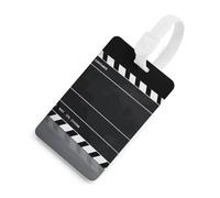 Classic Movie Clapboard Black Baggage Card Holder per valigie con scudo per la privacy Borsa da viaggio Tag ID per uomini e donne borsa zaino bianco stile