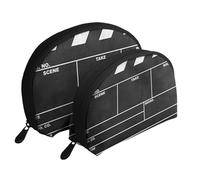 Classic Movie Clapboard Nero Portatile Shell Cosmetic Bag Set - Travel Makeup Organizer con Cerniera & Scomparti Interni, Classic Movie Clapboard Nero, Taglia unica