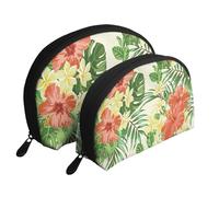 Classic Movie Clapboard Nero Portatile Shell Cosmetic Bag Set - Travel Makeup Organizer con Cerniera & Scomparti Interni, Hojas Tropicales Y Flores, Taglia unica