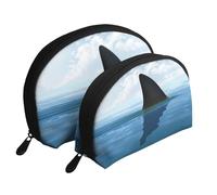 Classic Movie Clapboard Nero Portatile Shell Cosmetic Bag Set - Travel Makeup Organizer con Cerniera & Scomparti Interni, Squalo Cum, Taglia unica