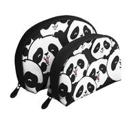 Classic Movie Clapboard Nero Portatile Shell Cosmetic Bag Set - Travel Makeup Organizer con Cerniera & Scomparti Interni, Motivo panda., Taglia unica
