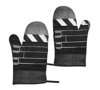 Classic Movie Clapboard Nero Stampa Elegante Unisex Bbq Mitts 5.9 X 27.9 cm Guanti da Cucina Impermeabile Per Cucinare Cottura