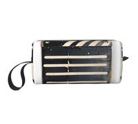 Classic Movie Clapboard Nero Stampa Toiletries Bag per le Donne Formato da Viaggio Carino Viaggio Toiletry Bag Makeup Bag Organizer Pouch, bianco, Taglia unica