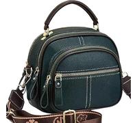 Classic Multifunctional Compartments Adjustable Wide Shoulder Strap Leather Crossbody Bag, Crossbody Bag for Women (Green)