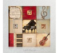 classic music QUADRO INTELAIATO MODERNO 50x50 STAMPA SU TELA MUSICA ASTRATTO
