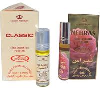 Classic & Nebras - Olio profumato concentrato, confezione da 2, lunga durata, senza alcol, roll-on da 6 ml, per uomini e donne