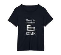 Classic Non c'è Posto Come Roma - Love for Italy Travel Maglietta, Donna Plus-Size, Nero, 4X