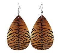 Classic Pets Orecchini in pelle con stampa tigre per le donne Orecchini pendenti con pendente a goccia con gancio Regali per ragazza adulta