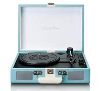 Classic Phono TT-110BUWH - Lettore di dischi con ricezione Bluetooth e altoparlanti integrati - Design retrò- Blu/Bianco