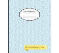 Classic Print Composition Notebook - Diamond Blue Edition: Elegant Wide-Ruled Notebook | 100 Sheets ( 200 Pages ) | 7.5" x 9.25" | Seamless Pattern Cover Design