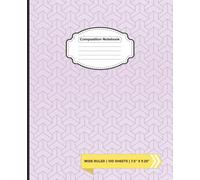 Classic Print Composition Notebook - Pale Lavender Edition: Elegant Wide-Ruled Notebook | 100 Sheets ( 200 Pages ) | 7.5" x 9.25" | Seamless Pattern Cover Design