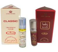 Classic & Rasha Concentrated Perfume Oil Roll-On Combo Pack of 2 (6ml Each) | Long Lasting Alcohol-Free Attar for Men & Women