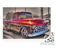 Classic Red Pickup Puzzle in Cartone 1000 Pezzi Per Anziani Decorazione Casa Allenamento Mentale Esercizio Per La Mente Cartone Di Alta Qualità 52x38cm/1000pcs