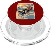 Classic Retro Husky Sled Team Christmas - Babbo Natale PopSockets PopGrip per MagSafe