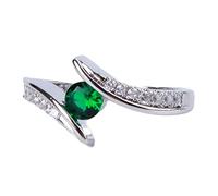 Classic Rhinestone Crystal Ring Party Bride Engagement Wedding Ring Green,10 Creative And Exquisite Workmanship Nice processing