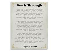Classic See It Through Poem Poster Canvas Wall Art Motivational Decor for Study Room Office(Framed,08x12inch(20x30cm))