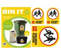 Classic Sign & Design Adesivo Per Bidone Ruote "Slow Down Children Playing"