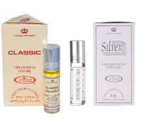 Classic & Silver Concentrated Perfume Oil Roll-On Combo Pack of 2 (6ml Each) | Long Lasting Alcohol-Free Attar for Men & Women