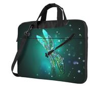 Classic Slim Laptop Galaxy Animal Dragonfly Print Bag con tracolla e maniglia, valigetta ergonomica e borsa messenger, Nero , 15.6 inch