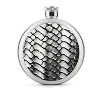 Classic Spirit Flask,Fiaschetta con stampa in bianco e nero pelle di serpente, fiaschetta in acciaio inox per liquori, fiaschetta tascabile da 141,7 g
