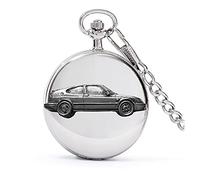 Classic svedese auto sab 9.3 circa 1998 3 porte Coupé ref227 effetto peltro su una cassa argento lucido regalo uomo orologio da tasca fob