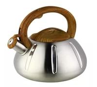 Classic Tea Kettle Stovetop with Wood Pattern Handle, Coffee Teapot for Gas Stove Induction Cooker Kitchenware Bollitore a Bollitura Rapida(Bruin,3.0L)