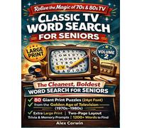 Classic TV Word Search for Seniors Volume 2: 80 Giant Print Puzzles (26pt Font) Featuring Iconic Shows from the 1970s & 1980s | Extra Large Print | ... | Relaxing Brain Games | 1200+ Words to Find