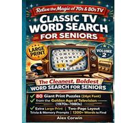 Classic TV Word Search for Seniors Volume 2: 80 Giant Print Puzzles (26pt Font) Featuring Iconic Shows from the 1970s & 1980s | Extra Large Print | ... | Relaxing Brain Games | 1200+ Words to Find