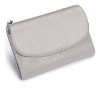 Classic Unisex Pebble Leather Wallet, Sturdy Durable Fashionable and Versatile Make You Feel Confident and Style Every Time You Go Out (Gray white)