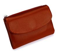 Classic Unisex Pebble Leather Wallet, Sturdy Durable Fashionable and Versatile Make You Feel Confident and Style Every Time You Go Out (Dark red)