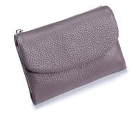 Classic Unisex Pebble Leather Wallet, Sturdy Durable Fashionable and Versatile Make You Feel Confident and Style Every Time You Go Out (Gray purple)