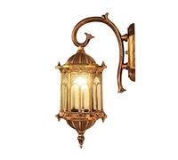 Classic Victoria Lampada da Parete retrò Impermeabile per Esterni Sconce Lanterna in Vetro Trasparente E27 Decor Lampade per Portico da Giardino in Bronzo Vintage Lampada da Parete per Esterni in