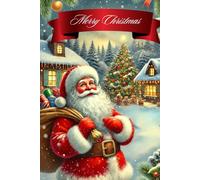 Classic Vintage Merry Christmas Santa Claus Notebook: White Paper Pages With Black Dotted Horizontal Lines on Every Page