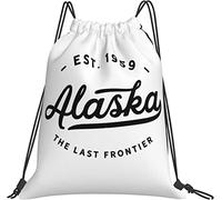 Classic Vintage Retro Alaska Est 1959 Regali caldi Zaino nero Sackpack String Bag Cinch Borsa da spiaggia per palestra Shopping Sport Yoga Accessori