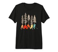 Classic Vintage Retro Players Pine Tree Funny Ice Hockey Maglietta Premium