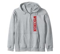 Classic Wisconsin Print Retro Varsity Vintage Felpa con Cappuccio