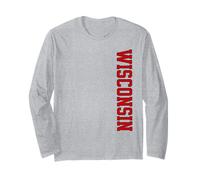 Classic Wisconsin Print Retro Varsity Vintage Maglia a Manica