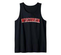 Classic Wisconsin Print Retro Varsity Vintage Wisconsin Canotta