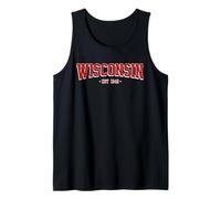 Classic Wisconsin Print Retro Varsity Vintage Wisconsin Canotta
